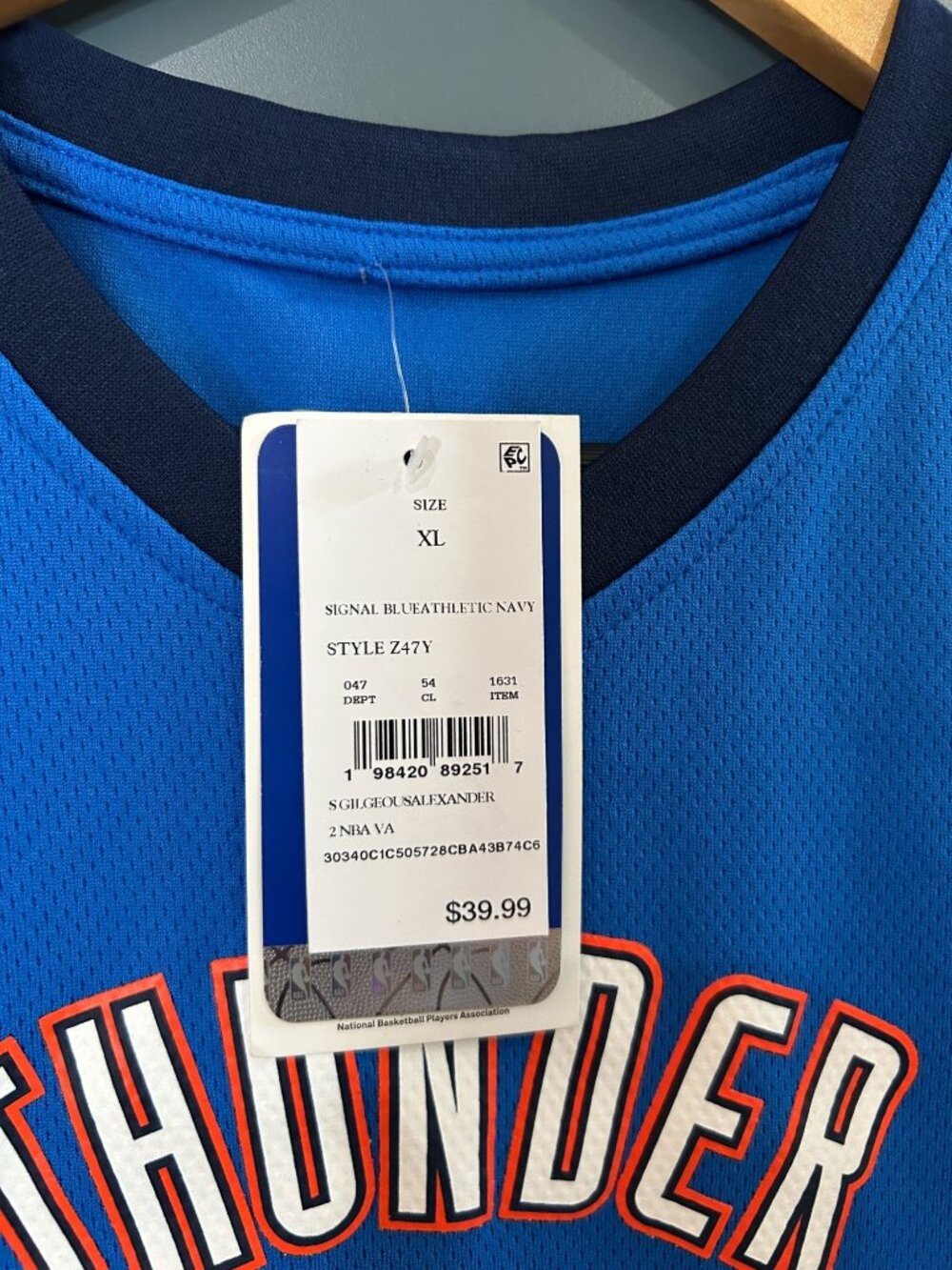 NWT NBA Oklahoma City Thunder Shai Gilgeous-Alexander #2 Jersey MSRP - Picture 2 of 3